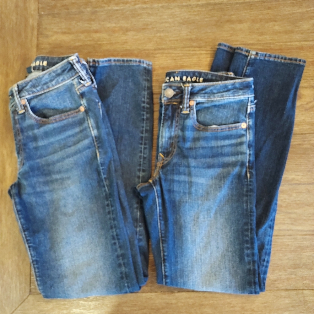 2 Pair American Eagle Airflex+ 28x32 Slim Straight
